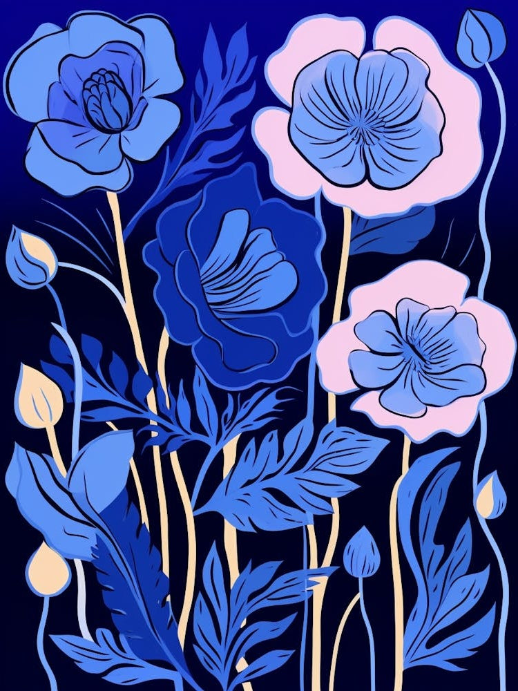 Blue Flower Illustration Lisianthus 4