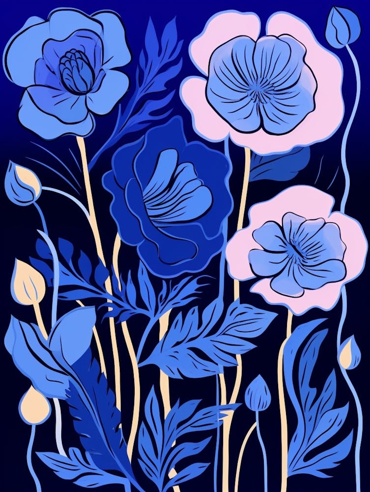 Blue Flower Illustration Lisianthus 4
