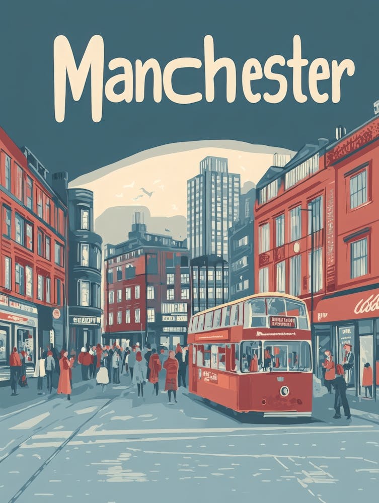 Aihrgdesign A Classic 1960s Travel Poster For Manchester