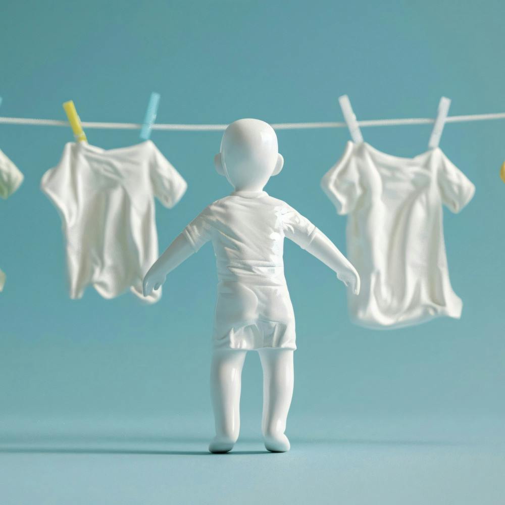 Baby Clothes Hanging On Clothesline