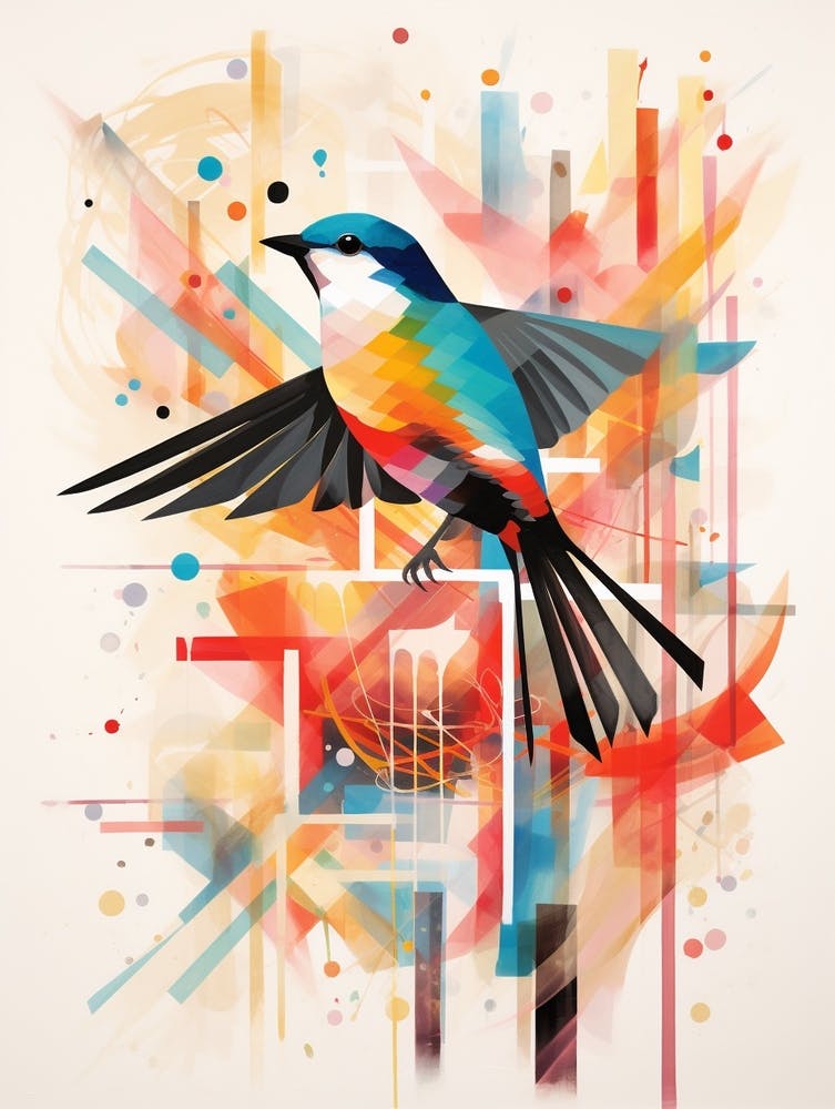 Bird Painting Collage Chimney Swift 3