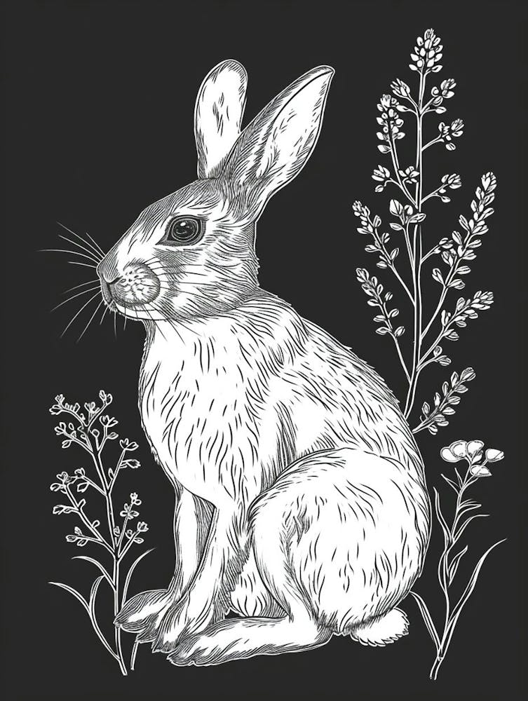 Beveren Rabbit Minimalist Illustration 1 Art Print by Ritual Art Prints ...