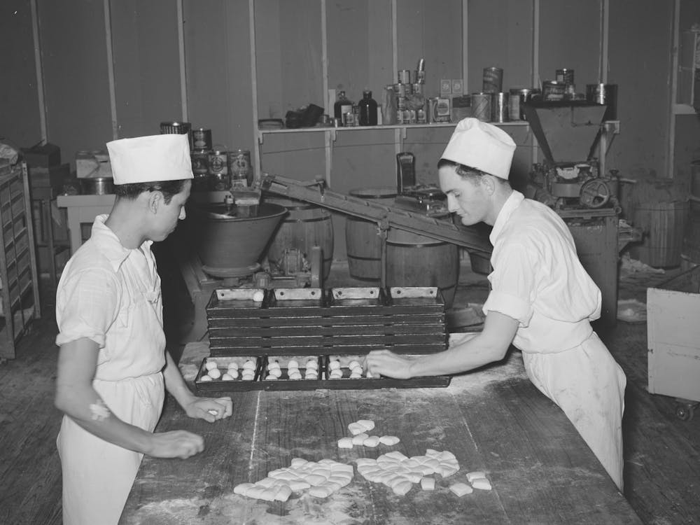 Making Rolls At Bakery, San Angelo, Texas By Russell Lee
