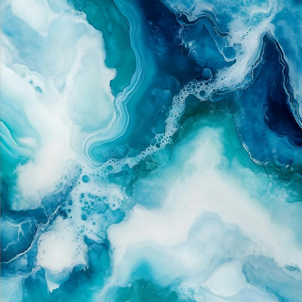 Blue And White Abstract Painting