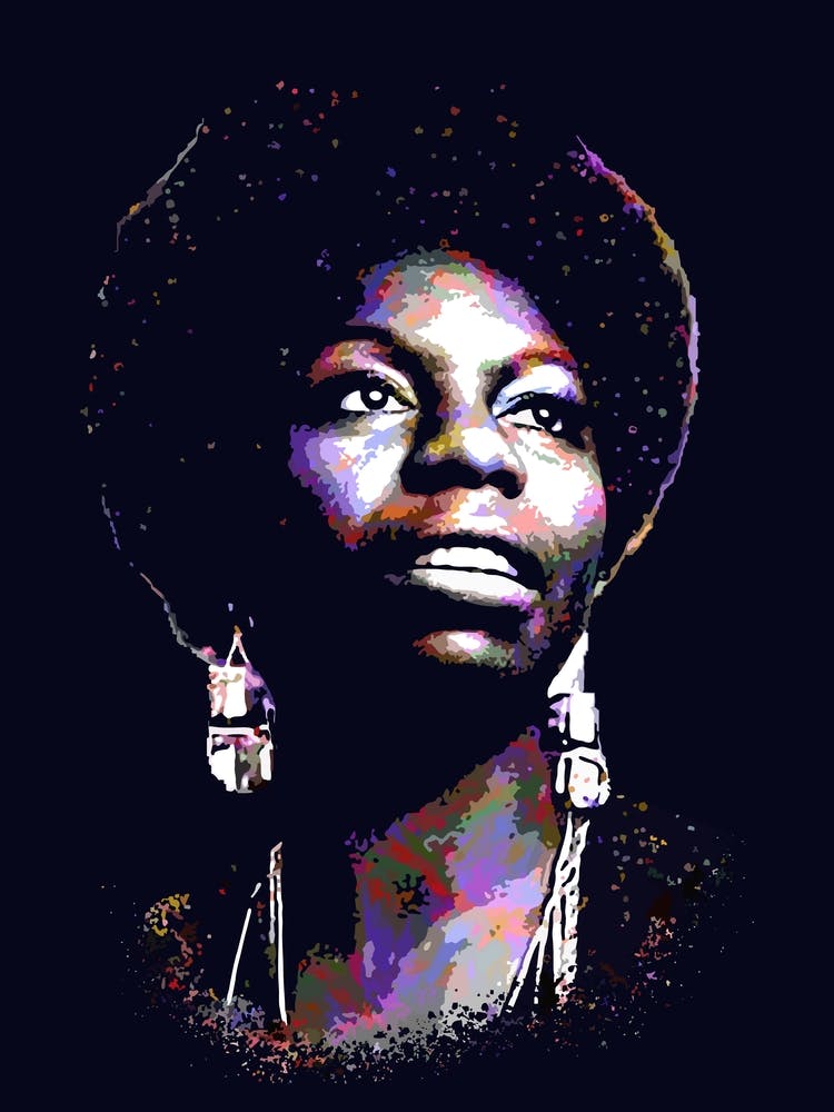 Nina Simone Sängerin Farbenfroh