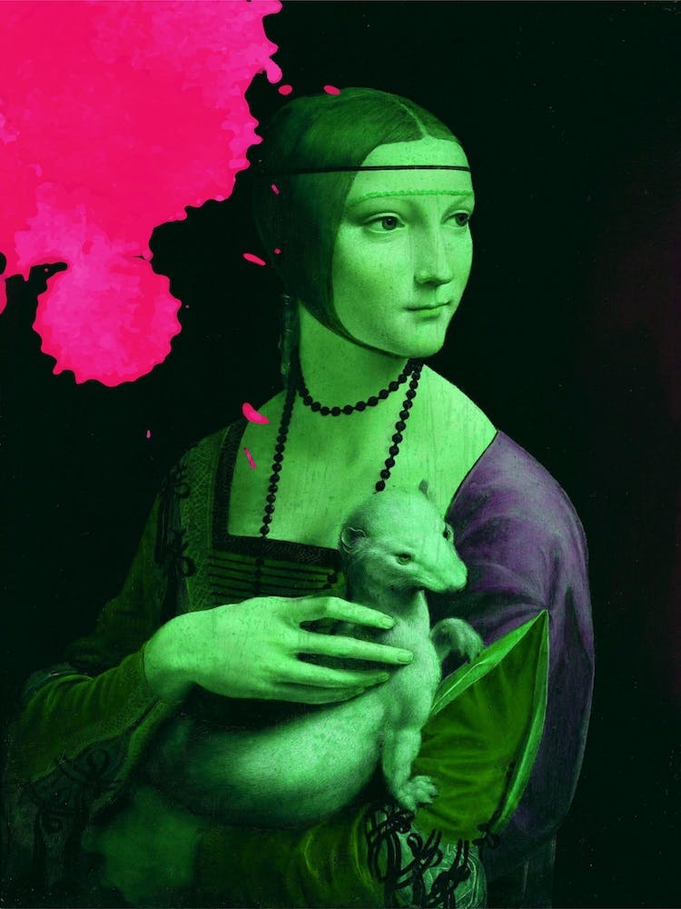 Neon Lady With Ermine Davinci