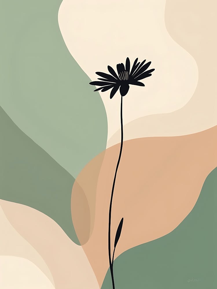 Minimal Plant Silhouettes with Earthy Tones