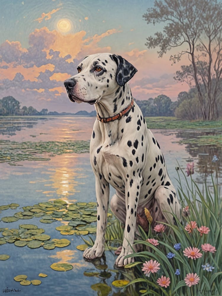 Dalmatian At Sunset