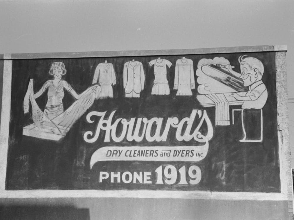 Sign On Dry Cleaning Establishment, Waco, Texas By Russell Lee