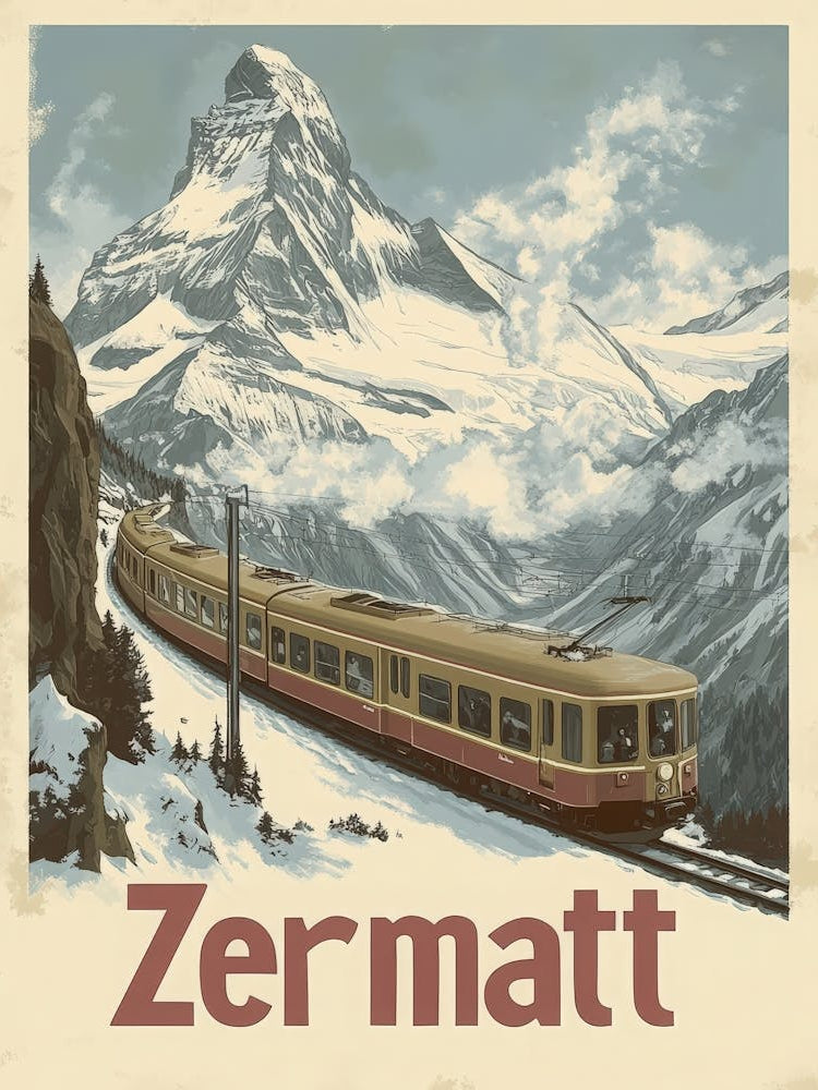Aihrgdesign A Classic 1960s Travel Poster For Zermatt Showcas 5c0d7527 C13d 4715 Af1f Ac6dd89bae01 0