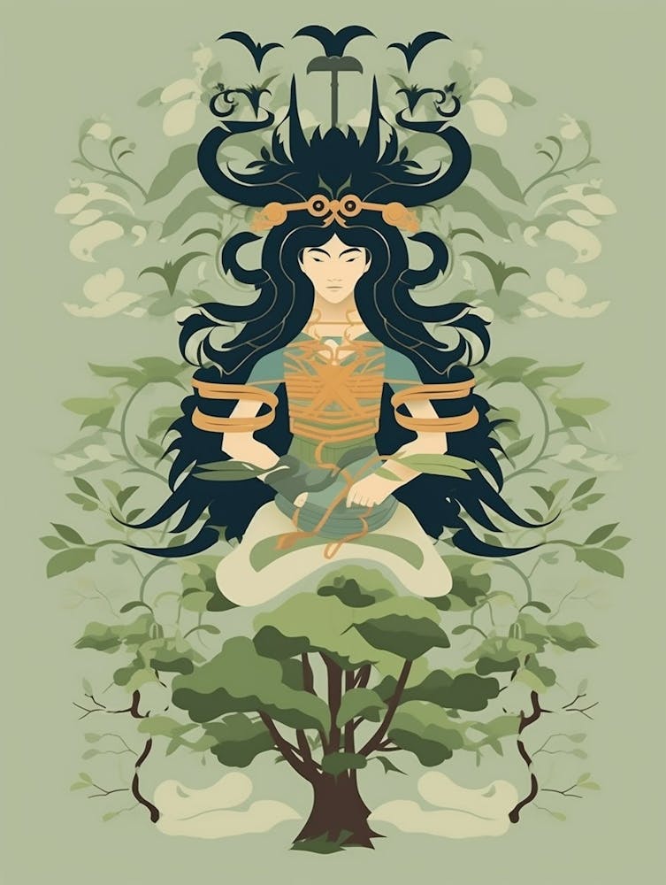 Japanese Fjin Wind God Illustration 11