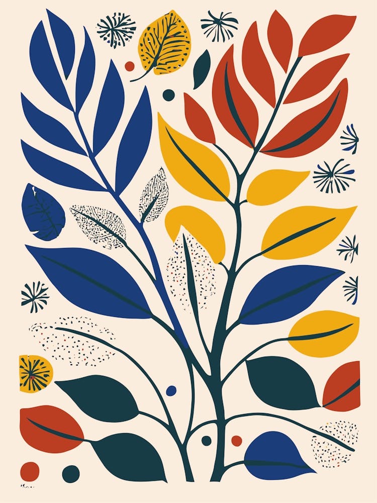 Colorful Leaves Retro
