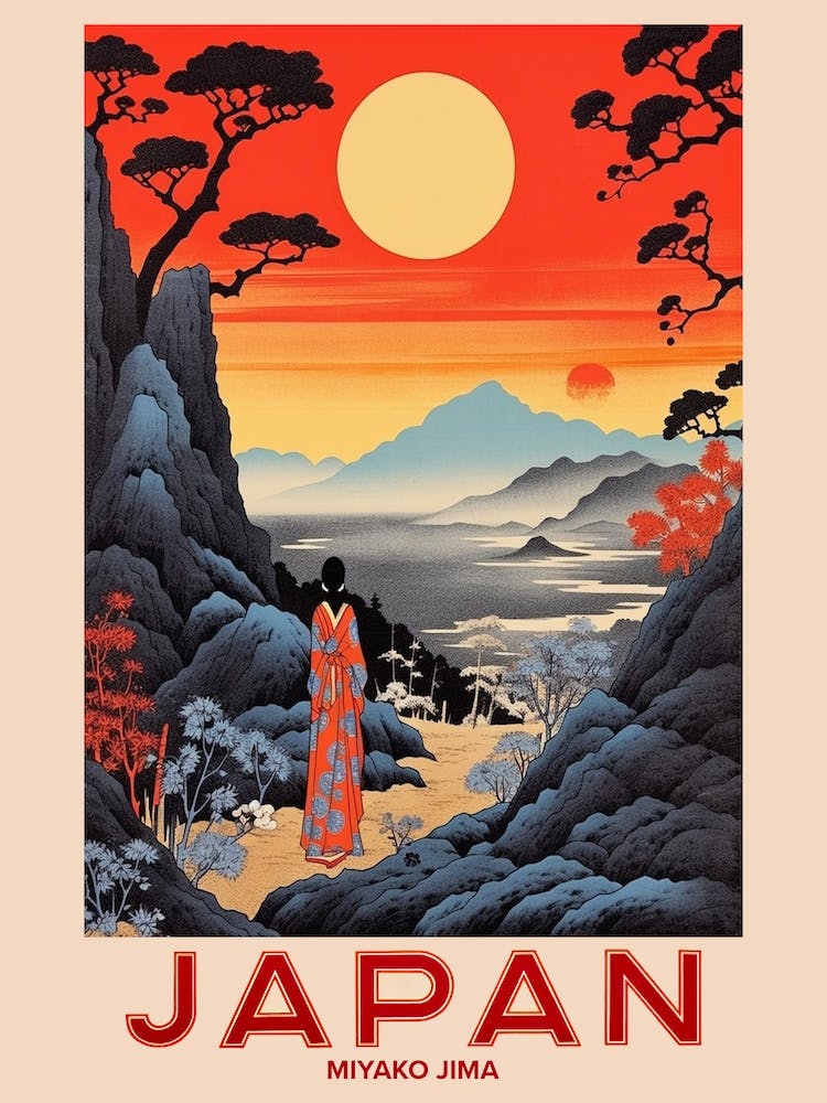 Miyako Jima, Art de voyage vintage Visitez le Japon 3