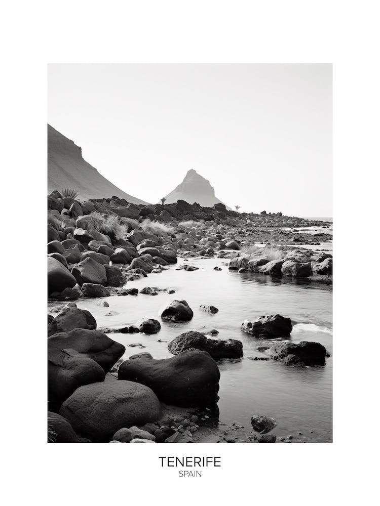 Poster Of Tenerife, Spain, Black And White Analogue Photography 3