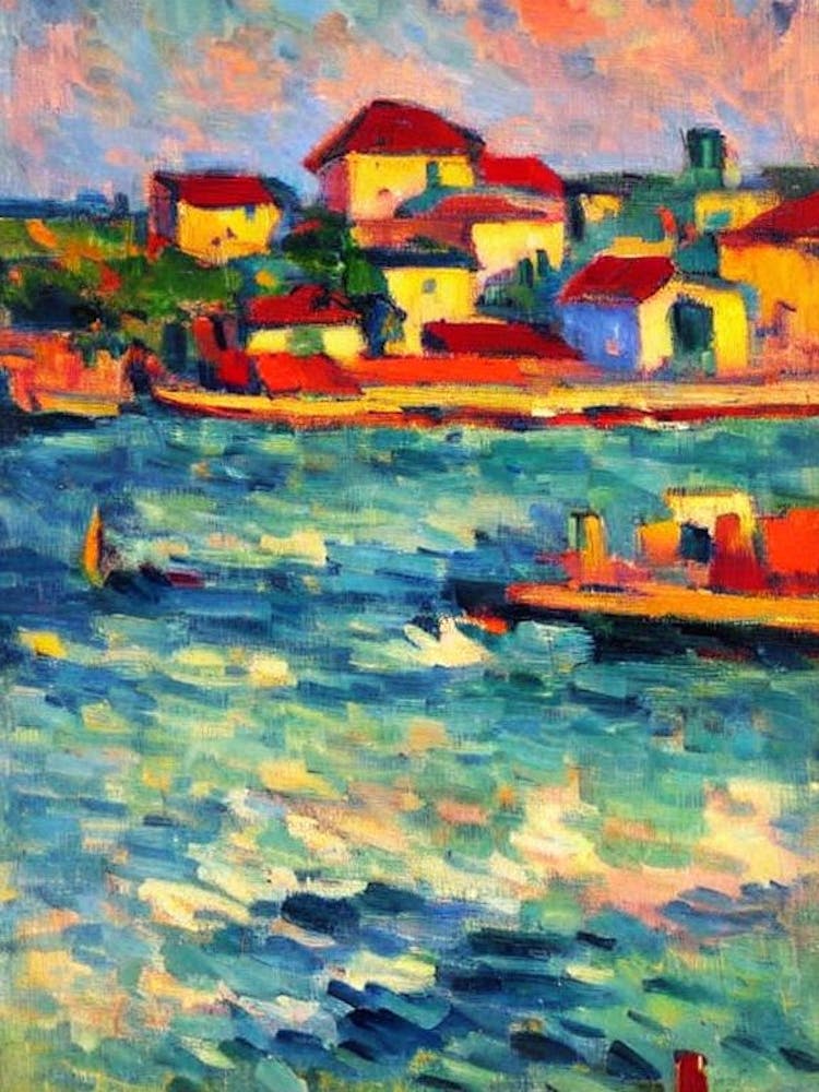 Port Of Pointe À Pitre Guadeloupe Brushwork Painting harbour