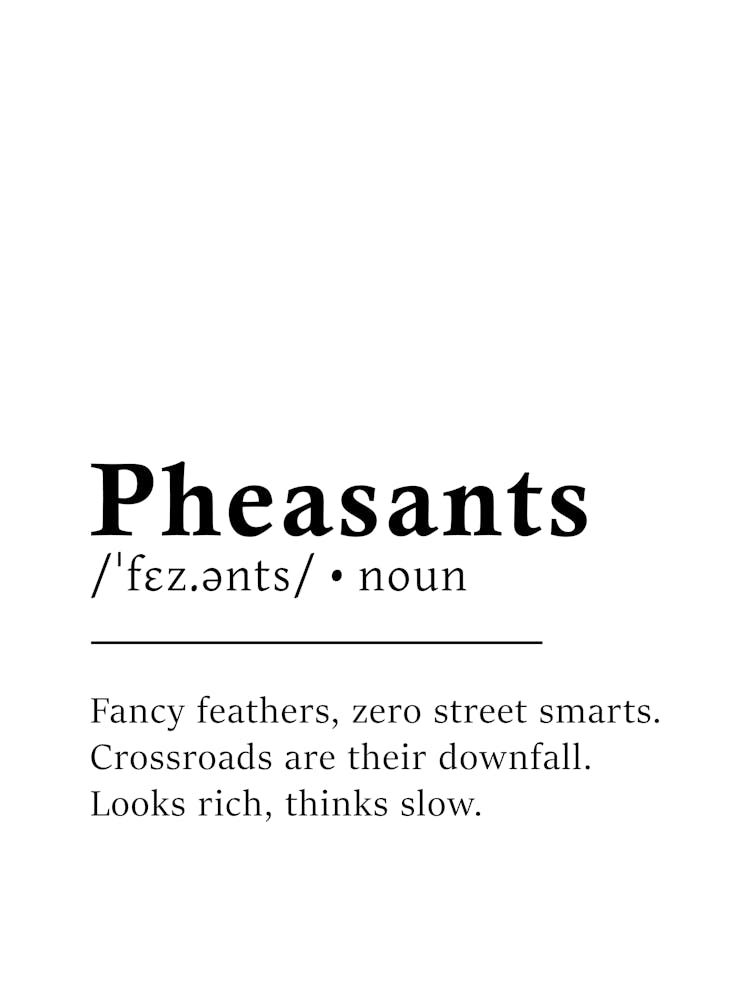 Pheasants Definition Poster - Dictionary
