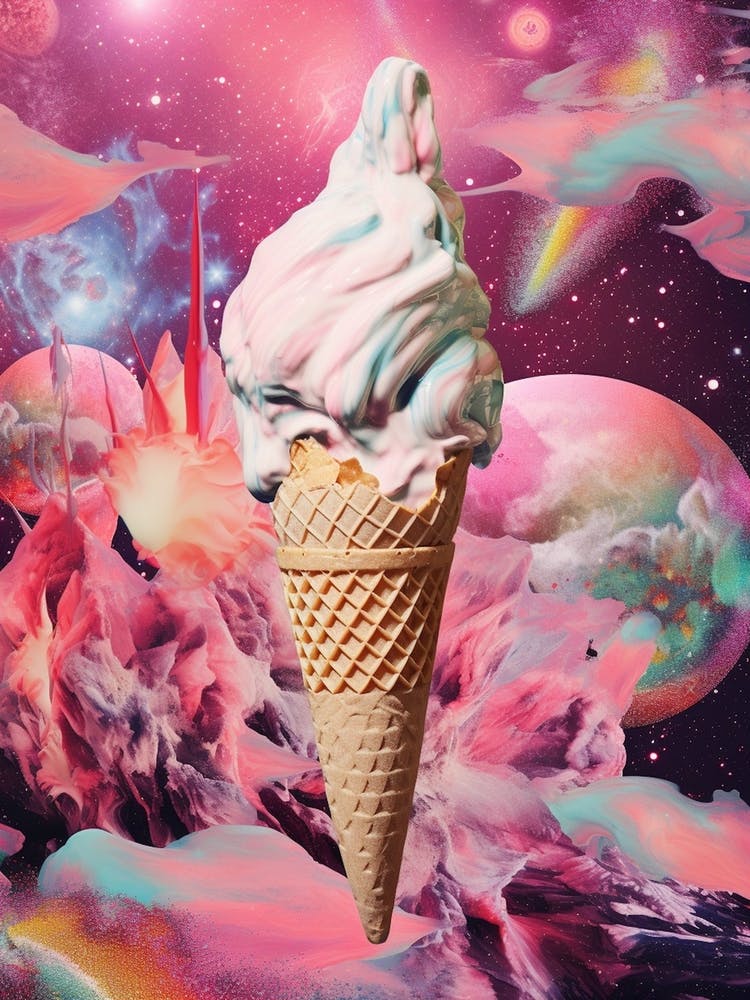 Eiscreme Pop-Art-inspirierter Weltraumhintergrund 1