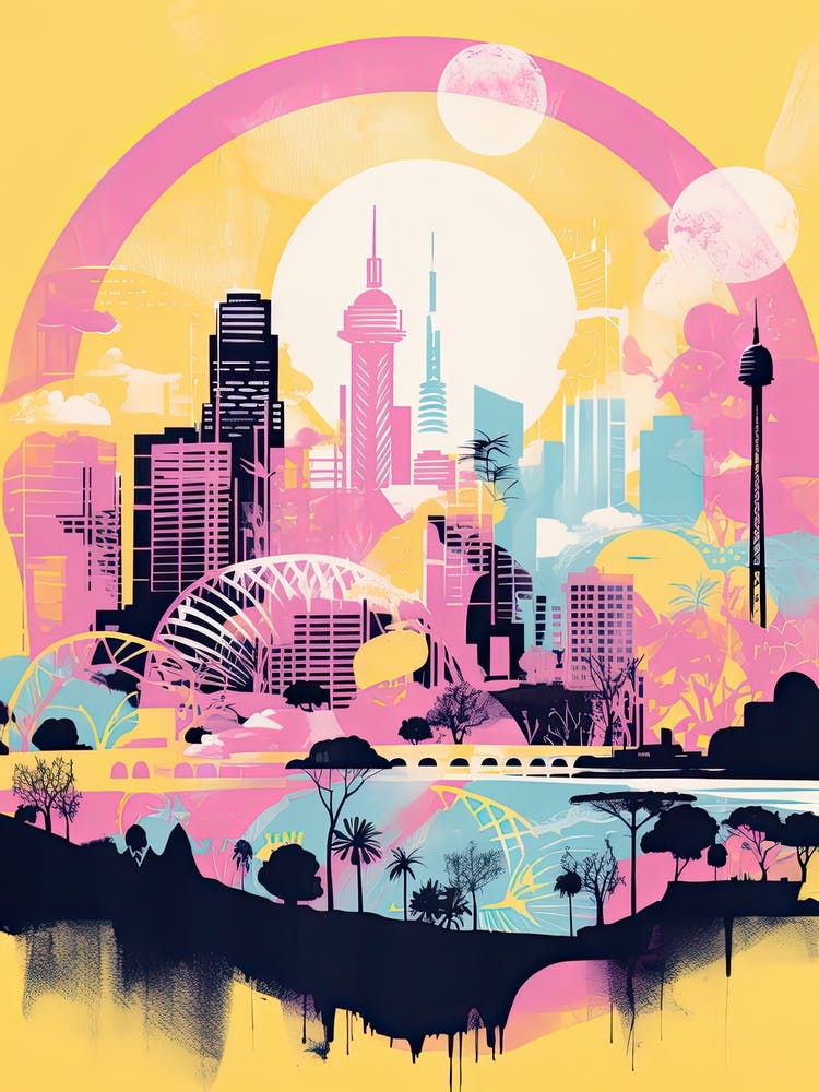 Sydney In Risograph Style 1