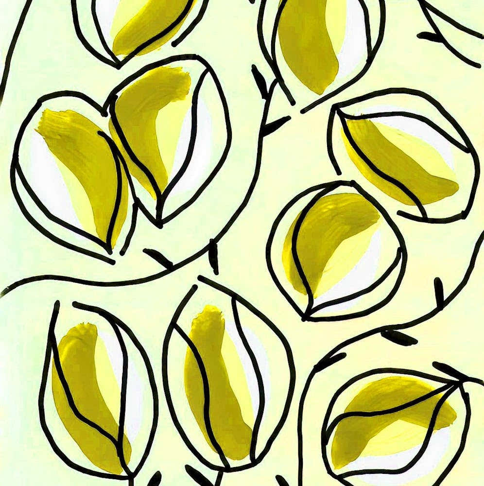 Seed Pods Square Golden Yellow