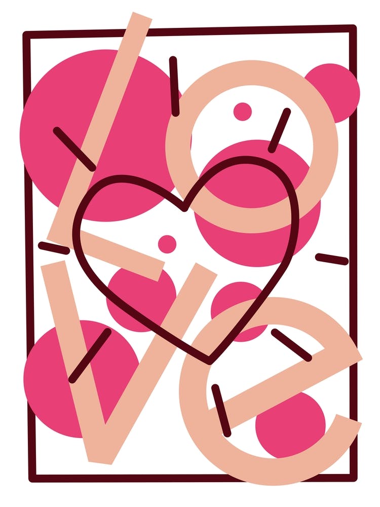 Love Heart In Deep Red