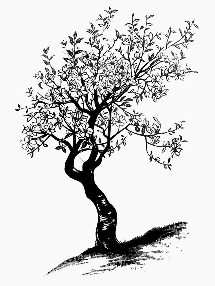 Prunier - Pochoir Géométrique Simple Nature 1