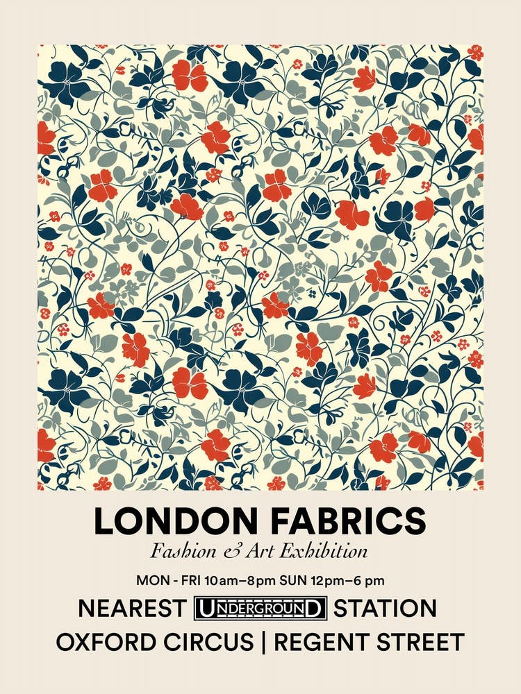 Poster Tulip Tide London Fabrics Floral Pattern 1