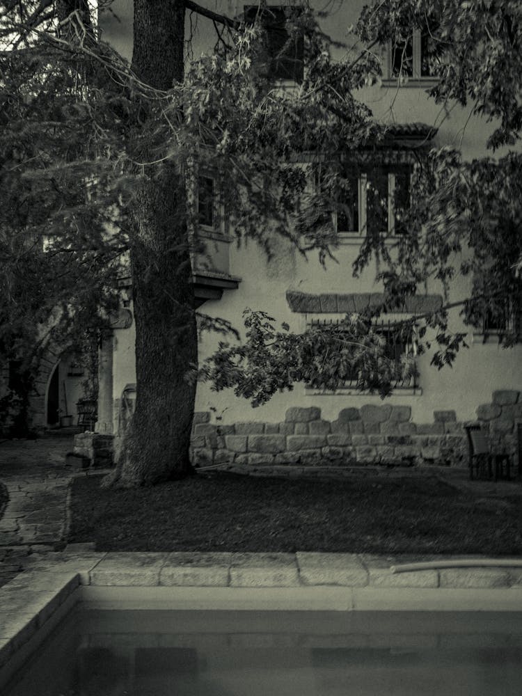Pool on a windy day, Spain