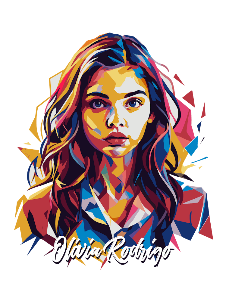 Olivia Rodrigo 01 Portrait Music Icon Style WPAP Pop Art