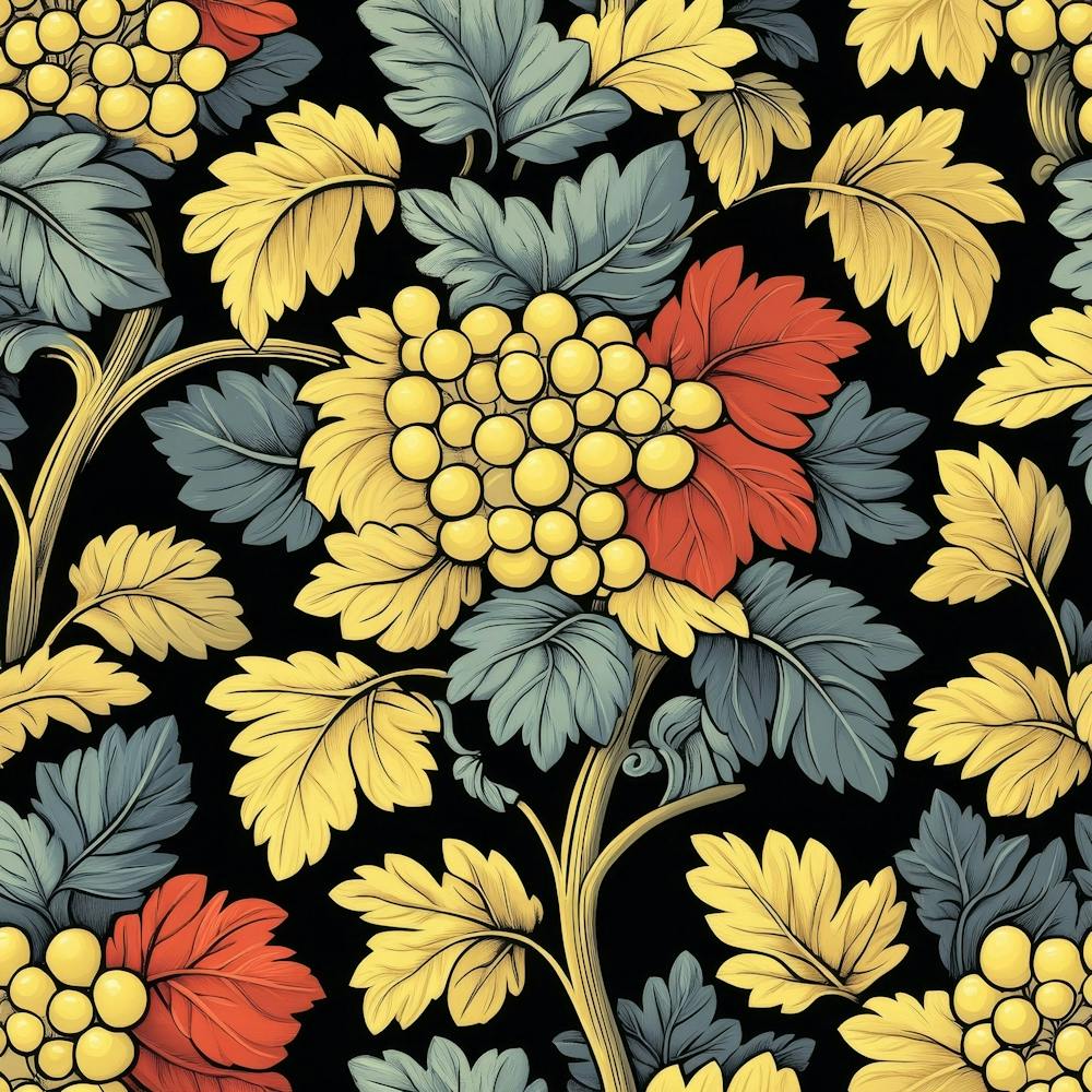 Seamless Pattern With Grapes Art