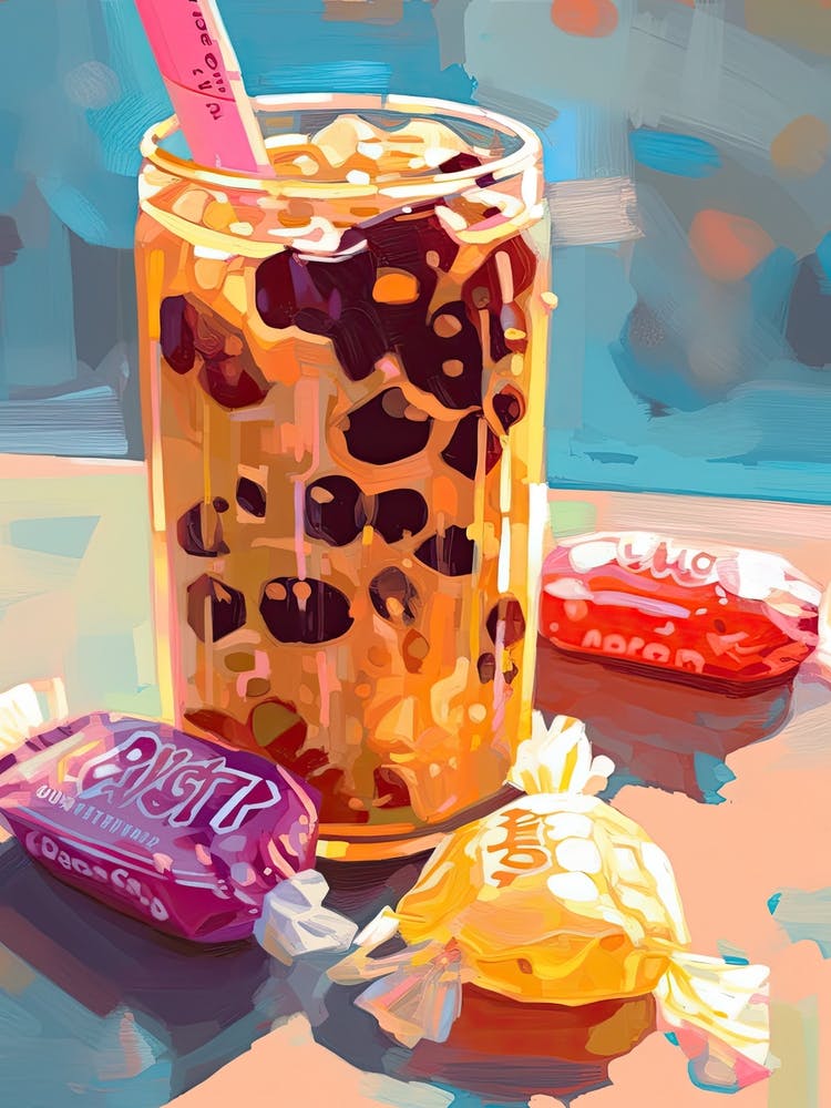 Bubble Tea Oil Painting 3
