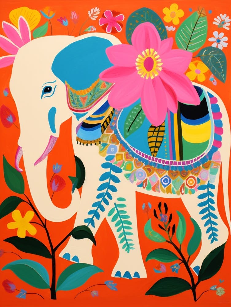 Maximalist Animal Painting Elephant 4