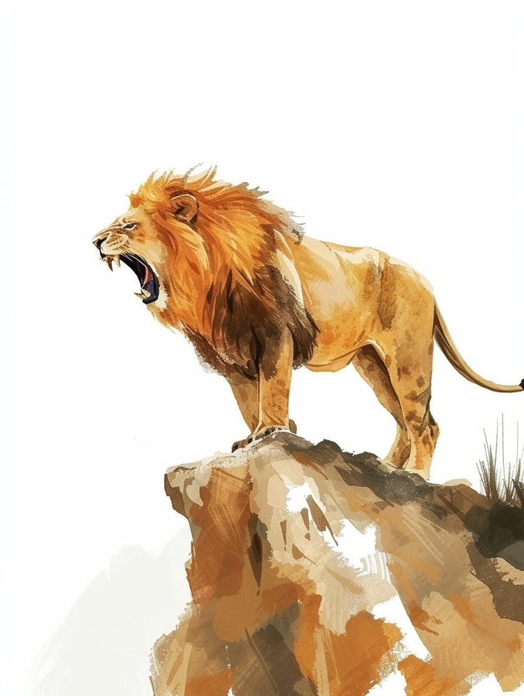 Barbary Lion Symbolic Imagery Clipart 5