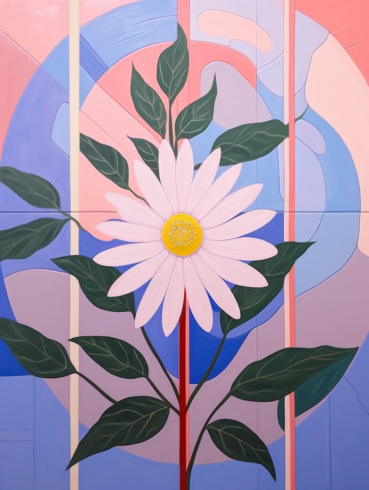 Asters 5 Hilma Af Klint Inspired Pastel Flower Painting