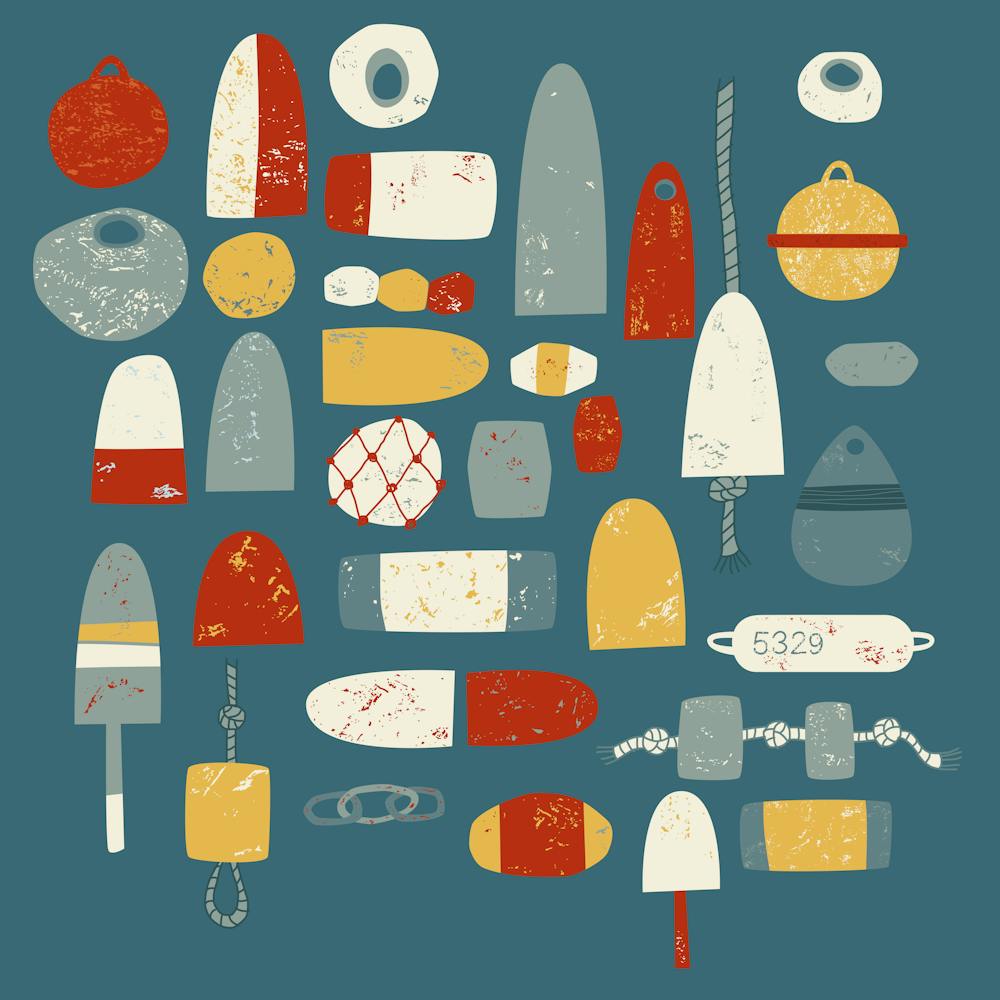 Fishing Lures Floats Nets and Buoys Teal Green
