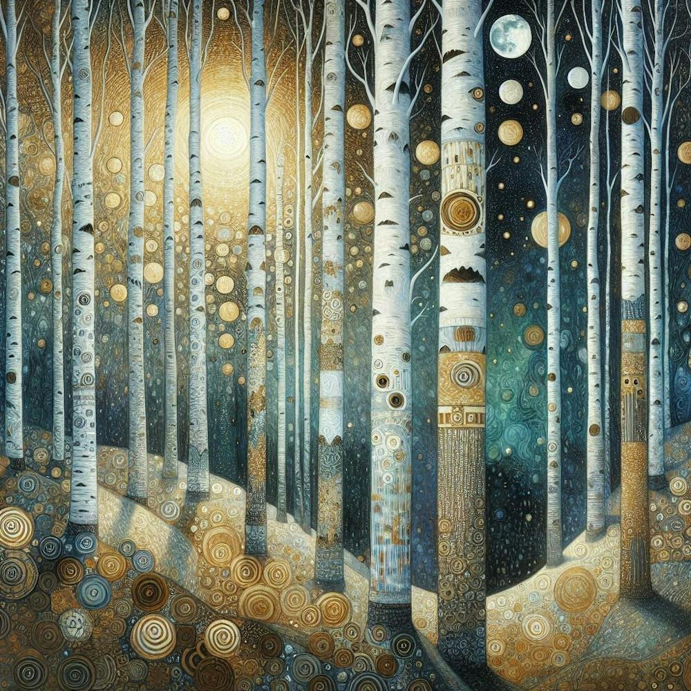 gustav klimit Birch Forest