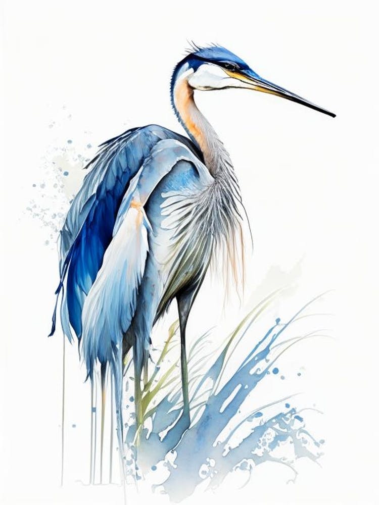 Great Blue Heron Impressionistic 4