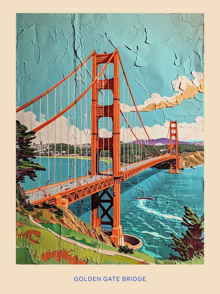 Kitsch Golden Gate Bridge Poster 3
