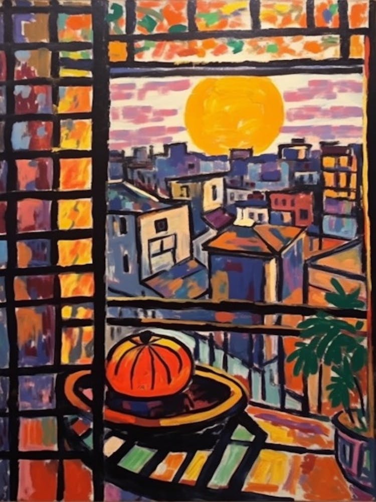 Window View Of Tokyo In The Style Of Fauvist 4