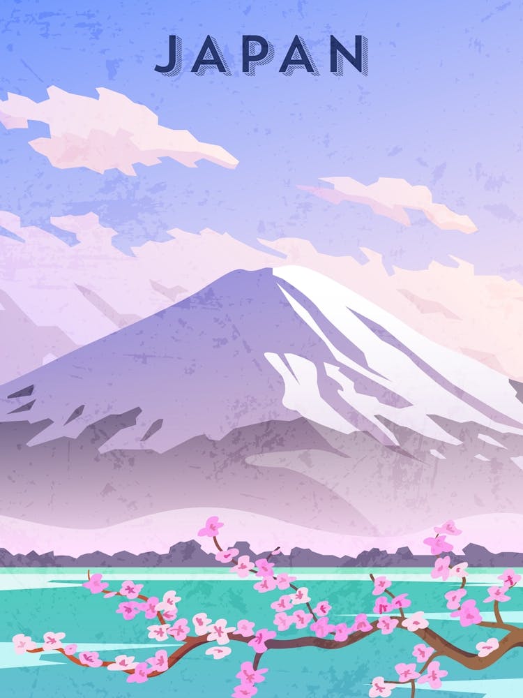 Japan, Tokio — Retro travel minimalist poster