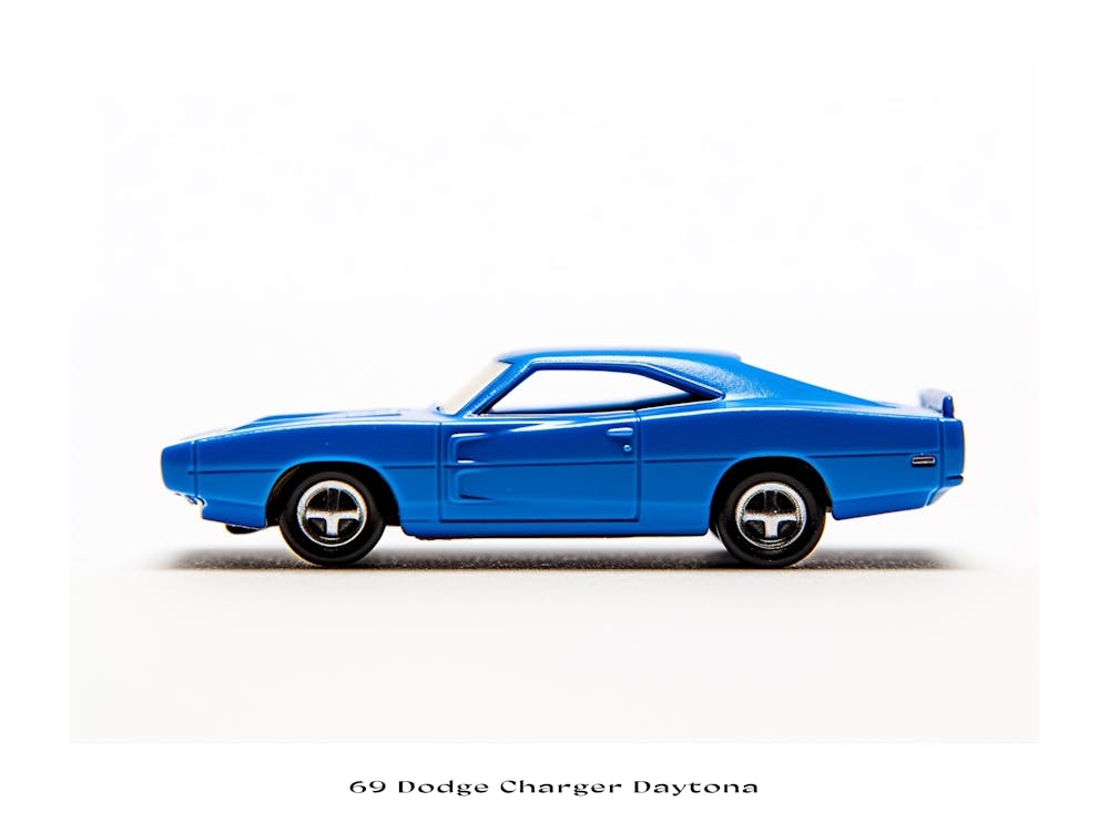 Toy Car 69 Dodge Charger Daytona Blue Poster