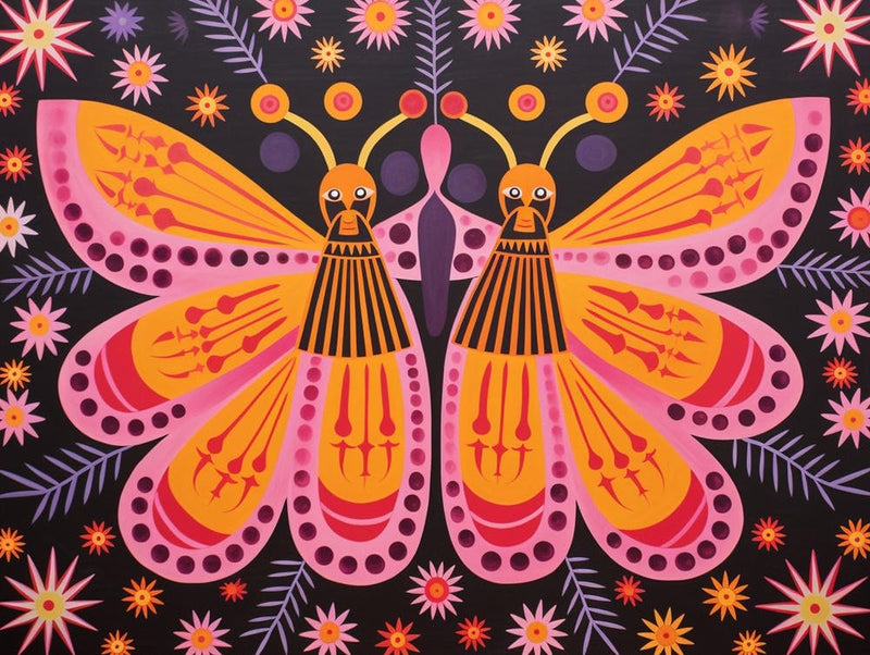 Butterfly 1 Folk Style Animal Illustration