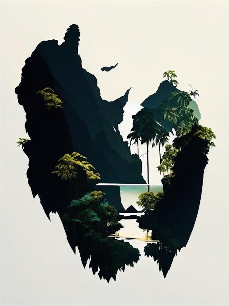 Ao Phang Nga National Park Thailand Cut Out Paper