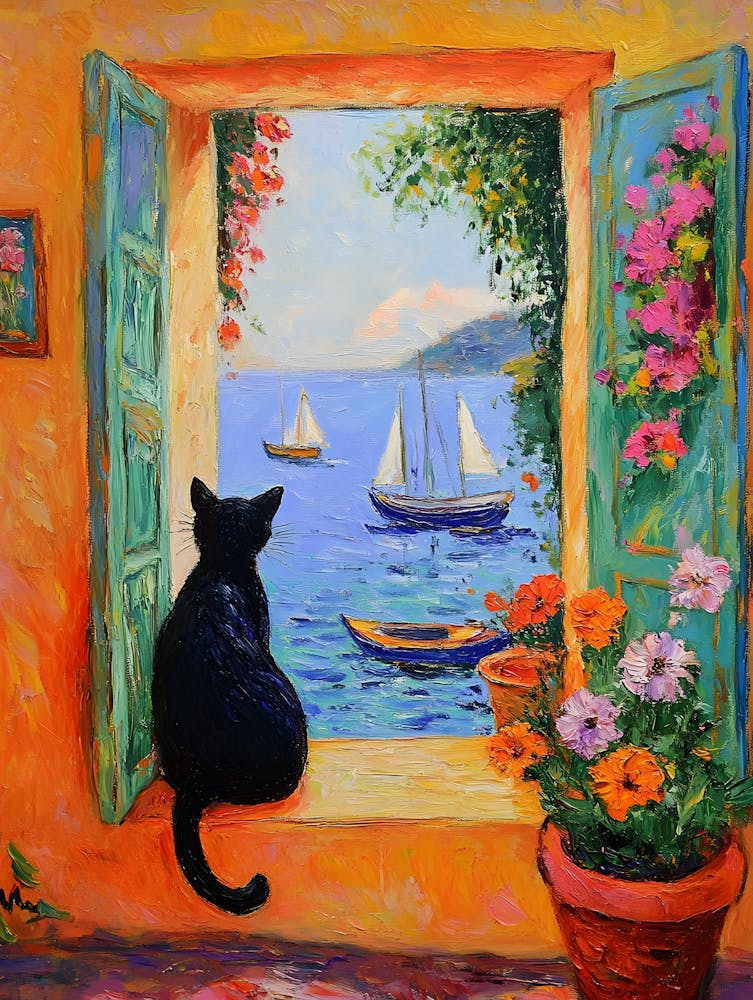 Cat By The Window