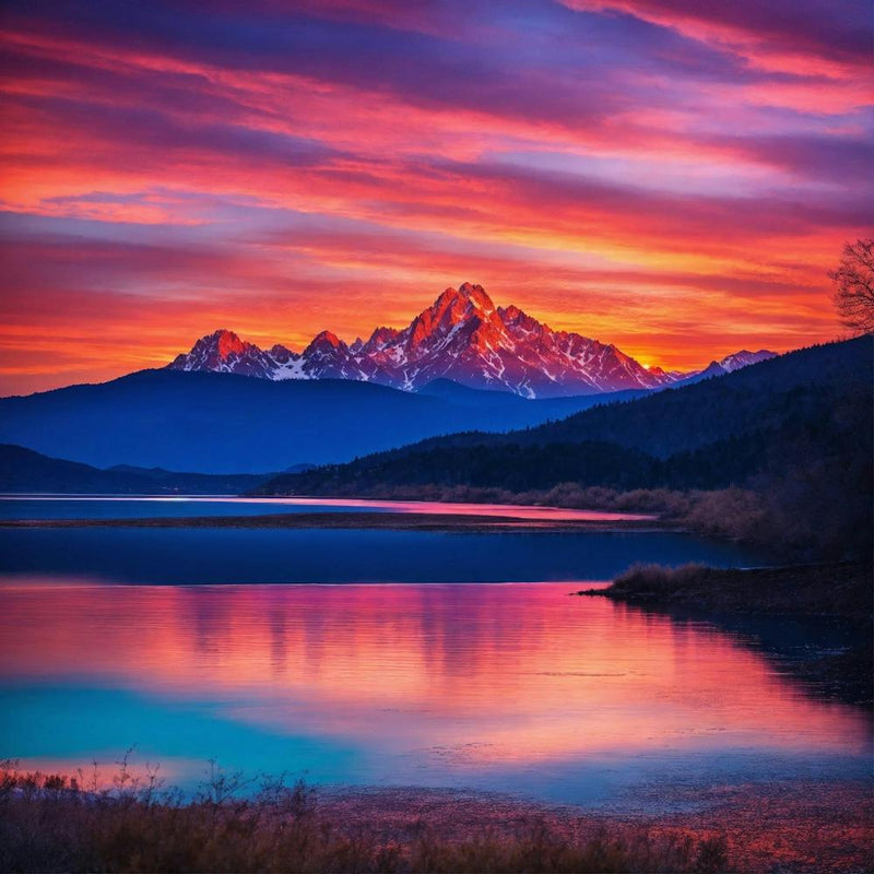 Sunset Over The Mountains