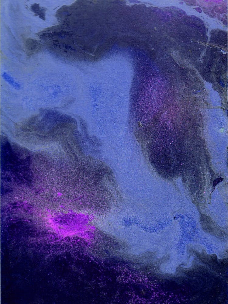 Blue Purple Planet Abstract Art