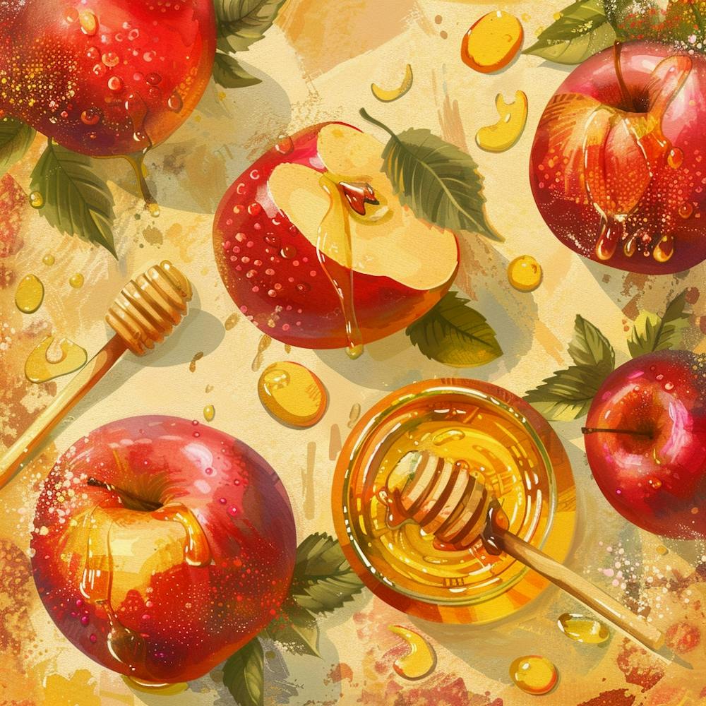 Rosh Hashanah Banner Texture With Apples And Hon 1718395864 4