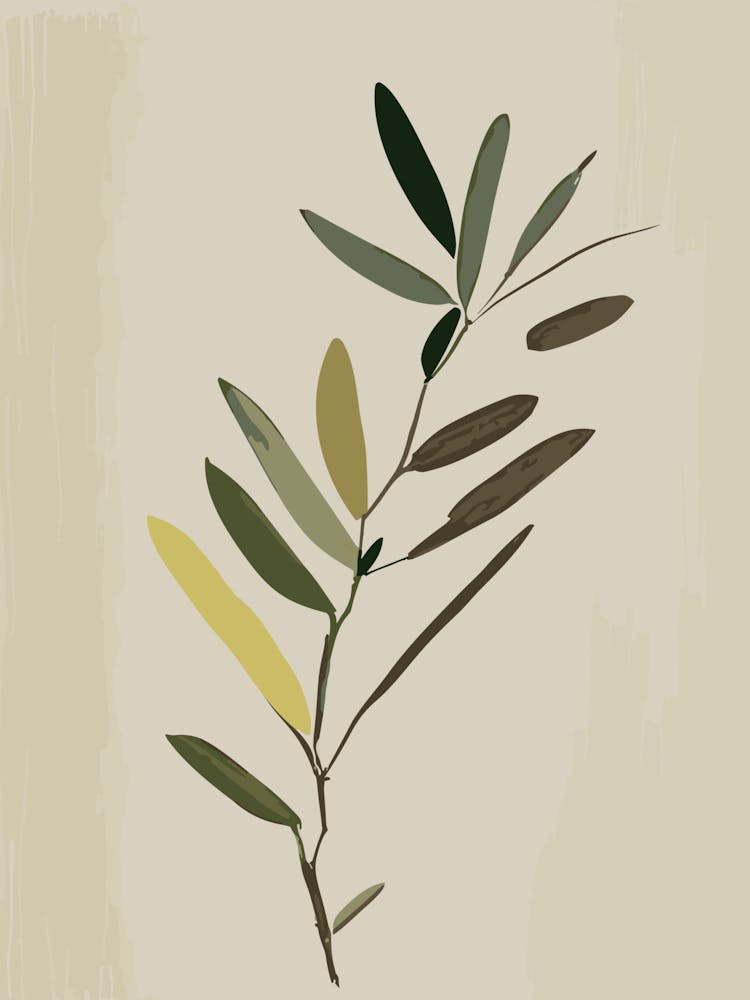 Olive Branch Symbol Abstract Painting