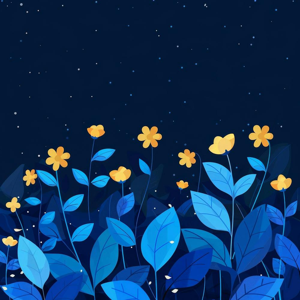 Night Sky With Flowers
