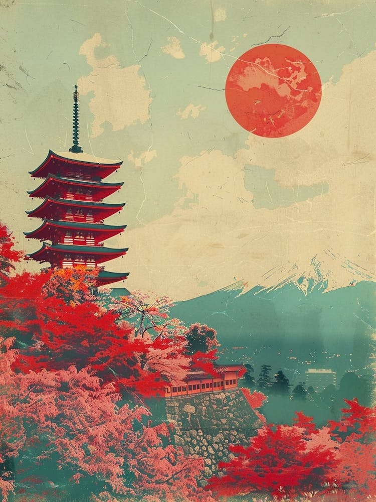 Kiyomizu Dera Temple In Kyoto Mid Century Modern 1