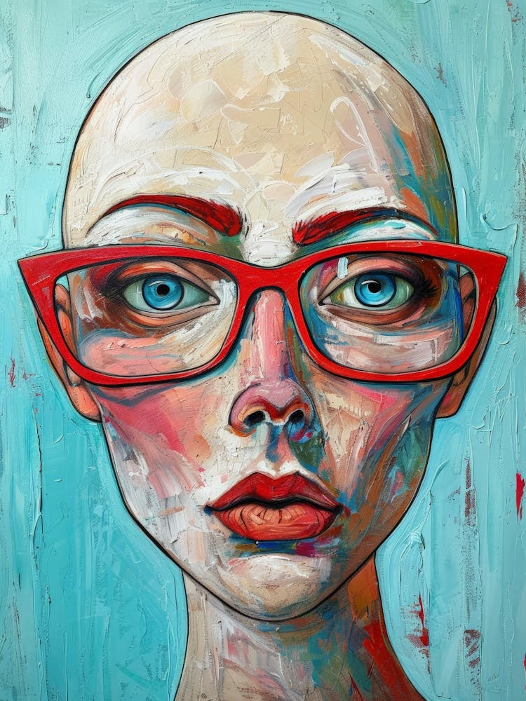 Woman With Red Glasses